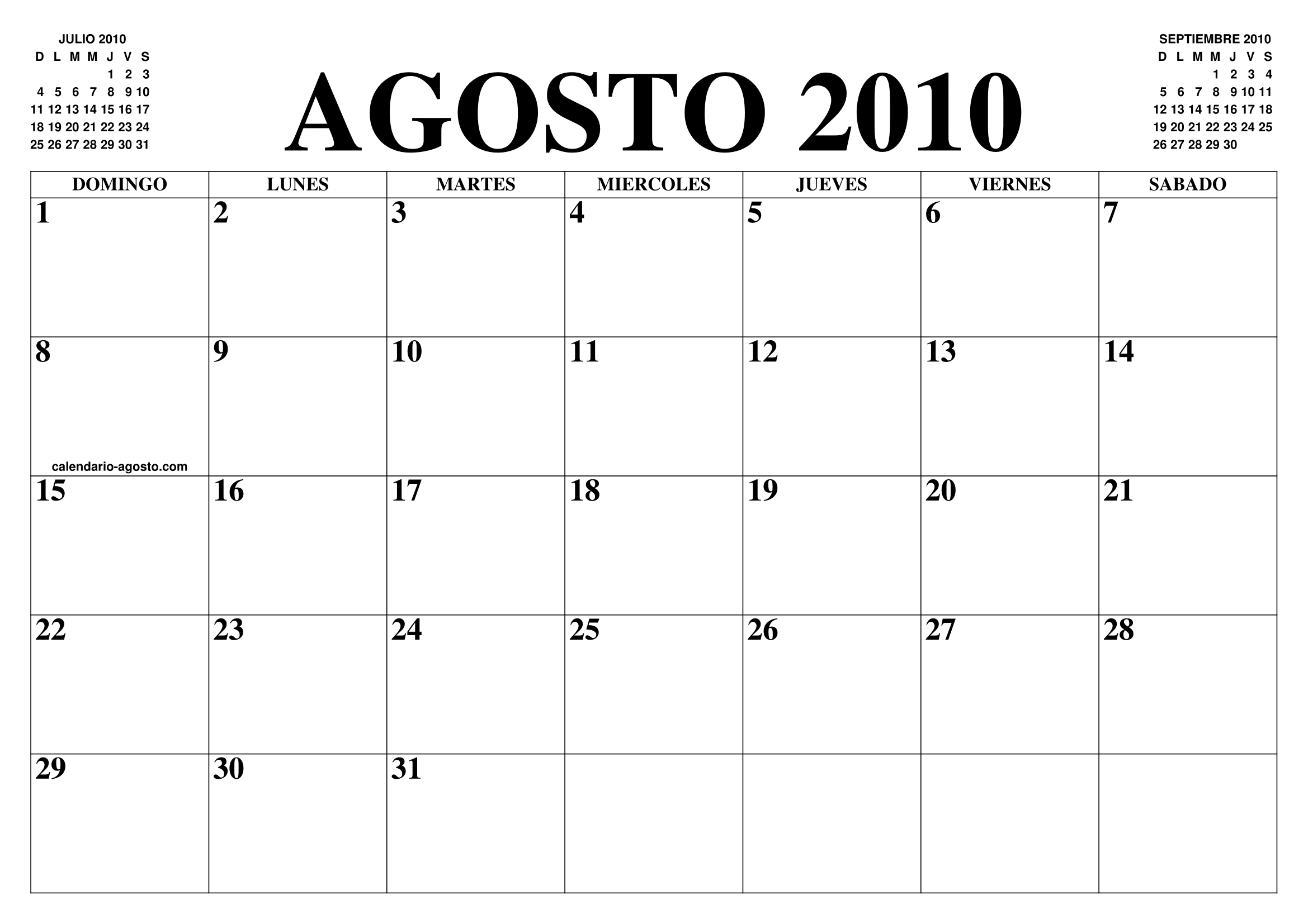 Calendario Agosto 2010 El Calendario Agosto Para Imprimir Gratis Mes Y Ano Agenda 9135