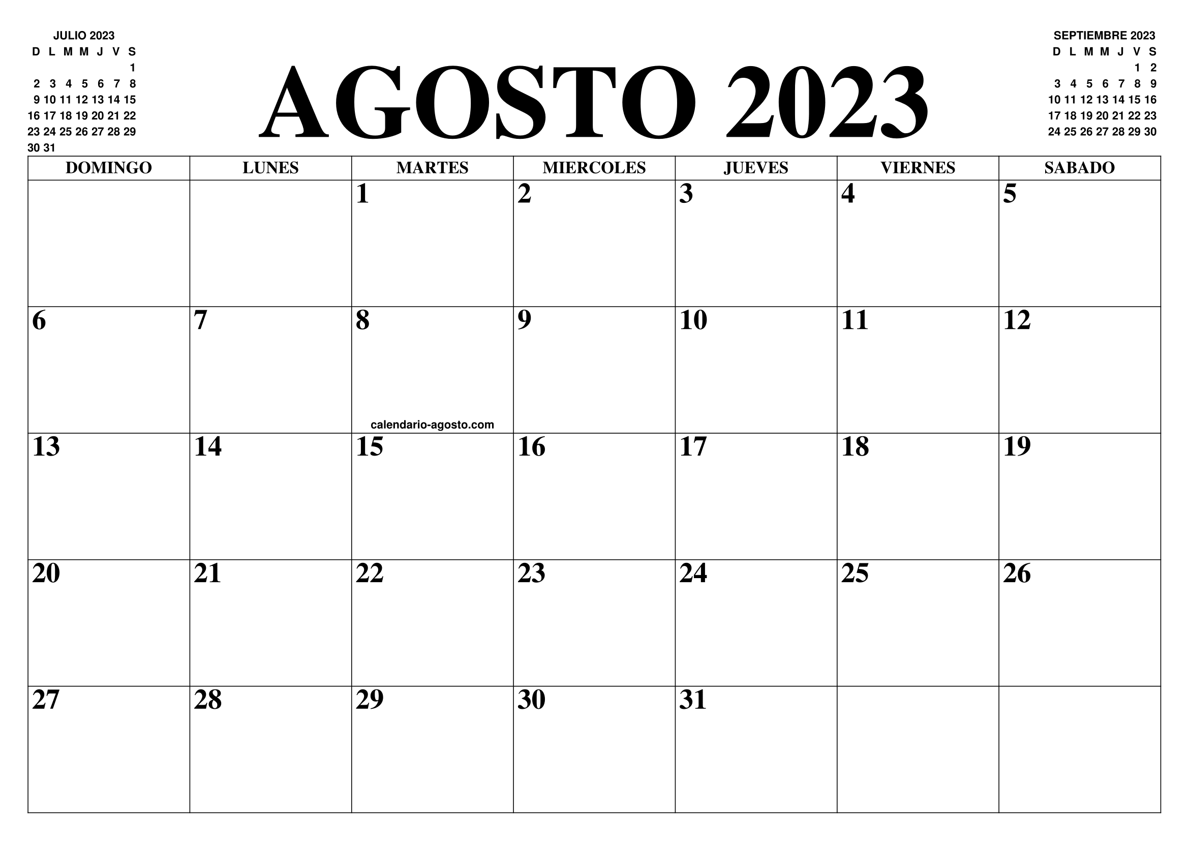 CALENDARIO AGOSTO 2023 2024 EL CALENDARIO AGOSTO 2023 2024 PARA